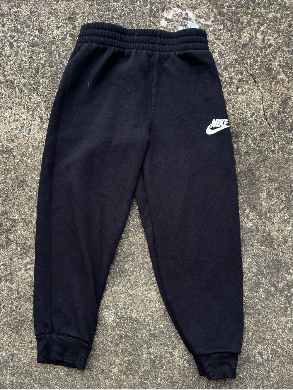 Nike Kids Black Sweat Joggers with White Swoosh